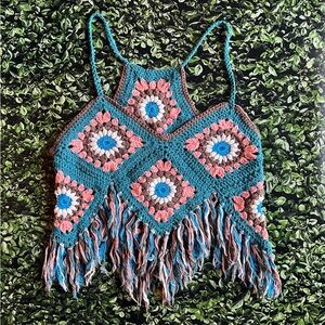 Evil eye crochet top
